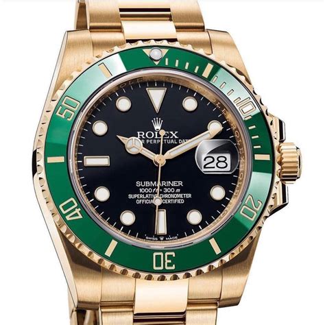 rolex submariner gold green face.